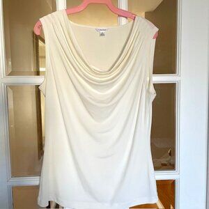 Calvin Klein ivory cowl neck blouse